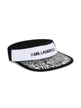 Karl Lagerfeld Kids козырек с зебровым принтом, черный