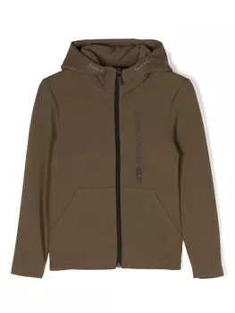 Karl Lagerfeld Kids куртка с капюшоном и логотипом, зеленый