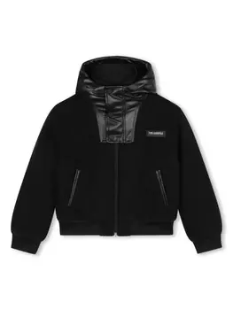 Karl Lagerfeld Kids куртка с капюшоном и нашивкой-логотипом, черный
