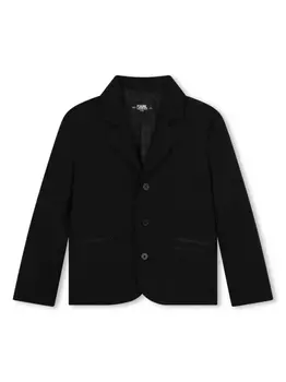 Karl Lagerfeld Kids logo-print wool blazer, черный