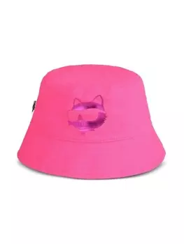 Karl Lagerfeld Kids панама с принтом Choupette, розовый