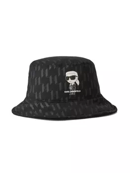 Karl Lagerfeld Kids панама с принтом Ikonik Karl, черный