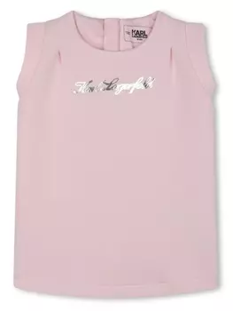 Karl Lagerfeld Kids платье без рукавов с логотипом, розовый