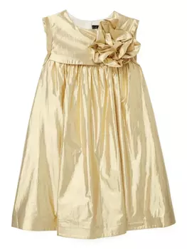 Karl Lagerfeld Kids платье с цветочной аппликацией, золотой