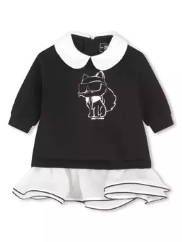 Karl Lagerfeld Kids платье с логотипом, черный