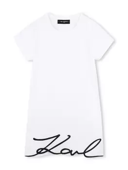 Karl Lagerfeld Kids платье с логотипом, белый