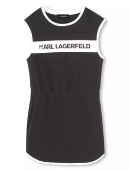 Karl Lagerfeld Kids платье с логотипом, черный