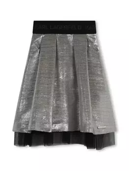 Karl Lagerfeld Kids плиссированная юбка с металлическим эффектом