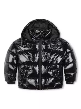Karl Lagerfeld Kids пуховик с логотипом, черный