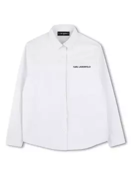 Karl Lagerfeld Kids рубашка с логотипом, белый