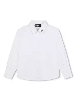 Karl Lagerfeld Kids рубашка с вышитым логотипом, белый