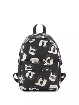 Karl Lagerfeld Kids рюкзак с принтом иконы Карла, черный