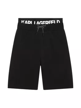 Karl Lagerfeld Kids шорты-бермуды с логотипом, черный