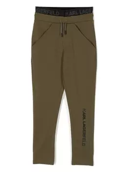 Karl Lagerfeld Kids спортивные брюки с кулиской и логотипом, зеленый