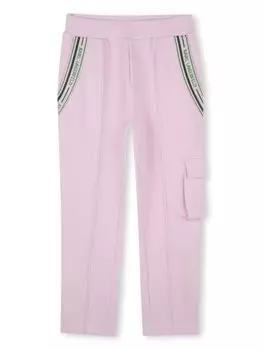 Karl Lagerfeld Kids спортивные брюки с вышитым логотипом, розовый