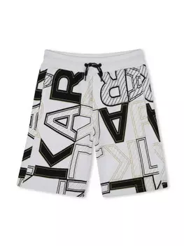 Karl Lagerfeld Kids спортивные шорты с логотипом, белый