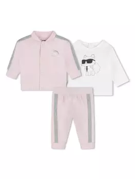 Karl Lagerfeld Kids спортивный костюм с логотипом, розовый