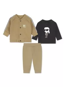 Karl Lagerfeld Kids спортивный костюм с логотипом, нейтральный цвет