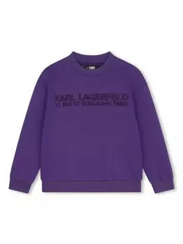 Karl Lagerfeld Kids толстовка из джерси с вышитым логотипом, фиолетовый