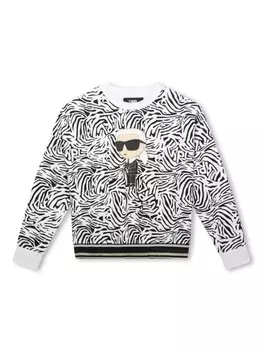 Karl Lagerfeld Kids толстовка K-Ikonik с принтом, белый