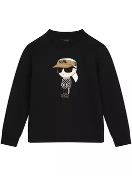 Karl Lagerfeld Kids толстовка с графичным принтом, черный