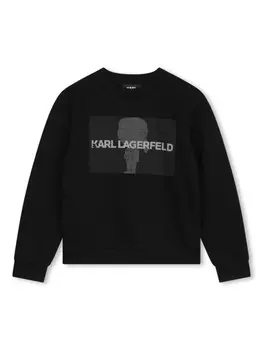 Karl Lagerfeld Kids толстовка с графичным принтом, черный