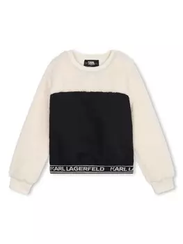 Karl Lagerfeld Kids толстовка с искусственным мехом, белый