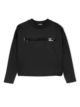 Karl Lagerfeld Kids толстовка с логотипом, черный
