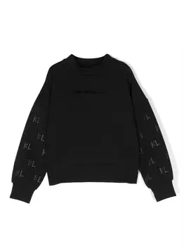 Karl Lagerfeld Kids толстовка с монограммой KL, черный