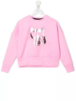 Karl Lagerfeld Kids толстовка с принтом Choupette, розовый
