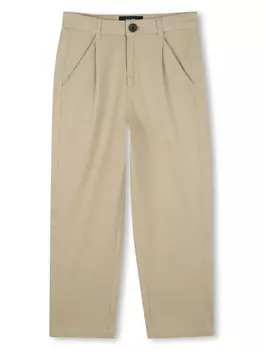 Karl Lagerfeld Kids твиловые брюки прямого кроя, нейтральный