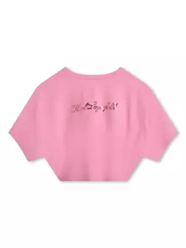 Karl Lagerfeld Kids укороченная футболка Karl Signature, розовый