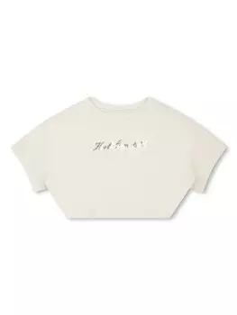 Karl Lagerfeld Kids укороченная футболка Karl Signature, белый