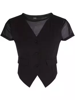 Karl Lagerfeld комбинированная футболка, черный