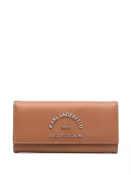 Karl Lagerfeld кошелек Continental с логотипом, коричневый