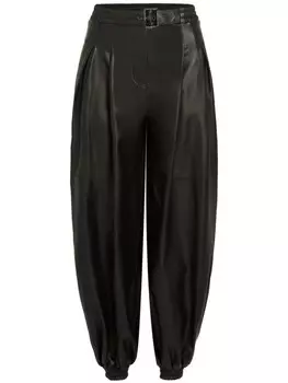 Karl Lagerfeld кожаные брюки KL Studio Voluminous, черный