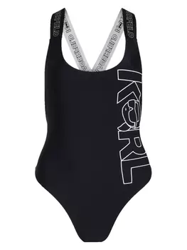 Karl Lagerfeld купальник Ikonik с логотипом, черный