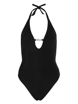 Karl Lagerfeld купальник Signature с блестками, черный