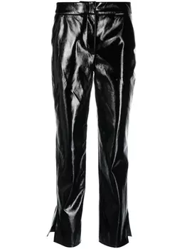 Karl Lagerfeld лакированные брюки из искусственной кожи, черный