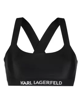 Karl Lagerfeld лиф бикини с перекрестными бретелями, черный