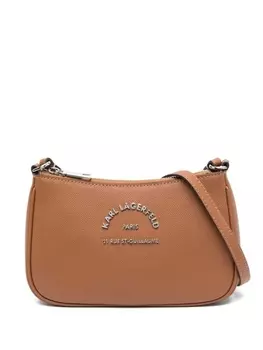 Karl Lagerfeld logo-lettering crossbody bag, коричневый
