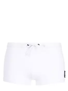 Karl Lagerfeld logo-print drawstring trunks, белый
