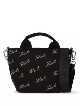 Karl Lagerfeld маленькая сумка-тоут K/Signature со стразами, черный