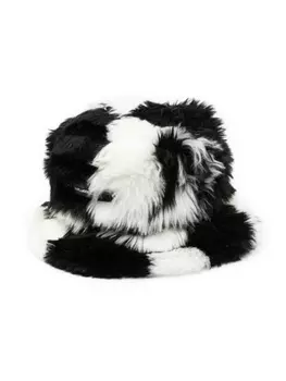 Karl Lagerfeld панама K/Check из искусственного меха, черный
