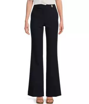 KARL LAGERFELD PARIS Широкие брюки с высокой посадкой и расклешенной передней частью, синий