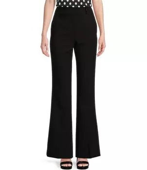 KARL LAGERFELD PARIS Широкие брюки с высокой посадкой и расклешенной передней частью, черный