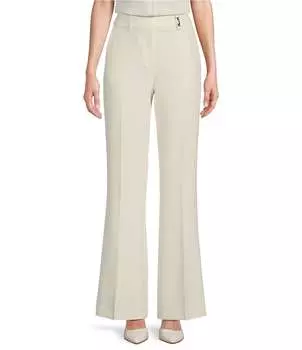 KARL LAGERFELD PARIS Широкие брюки с высокой посадкой и расклешенной передней частью, слоновая кость