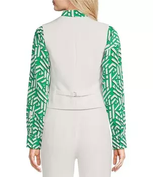 KARL LAGERFELD PARIS Жилет на пуговицах с V-образным вырезом спереди, белый