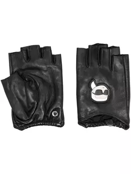 Karl Lagerfeld перчатки-митенки Ikonik 2.0, черный