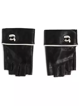 Karl Lagerfeld перчатки-митенки K/Ikonik 2.0, черный